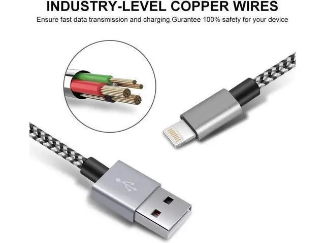 Alt view image 2 of 6 - Short i-Phone Charger Cable 4Pack 1FT USB A to Lightning Cable Braided Fast Charging for iPhone 14 13 12 11 Pro Max/XS XR Max 8 7 6 Plus/ Pad for Car