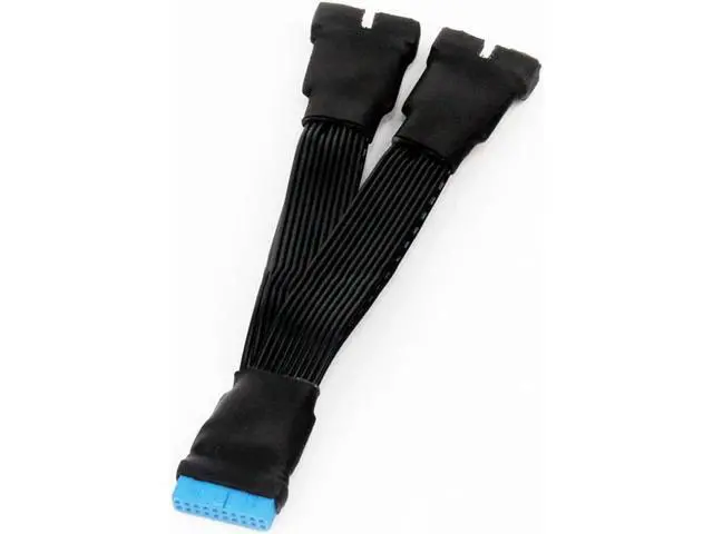 Alt view image 3 of 5 - 12cm 19-pin to USB 3.0 20-pin 1 to 2 Power Splitter Cable 18AWG for Motherboard