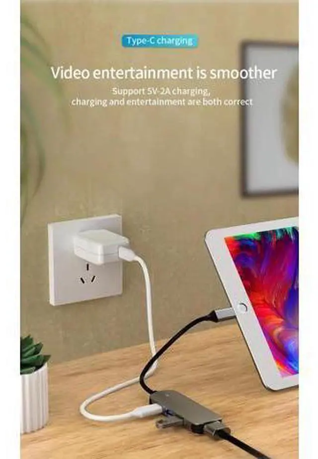 Alt view image 4 of 7 - USB C Hub,Jansicotek 4-In-1 Type C Hub with 4K USB C to HDMI, USB 3.0Ports, USB 2.0 Port, USB-C Power Delivery, Portable for Mac Pro and Other Type C Laptops