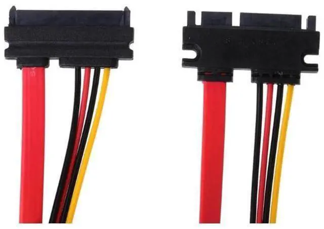 Alt view image 2 of 5 - Cable de alimentación de datos, Cable de extensión macho a hembra SATA Serial ATA, 30cm, 22 pines (15 + 7)