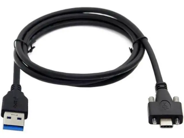 Alt view image 2 of 3 - 5Gbps USB 3.0 To USB 3.1 Type-C Cable with Screws Locking Connector 1.2m 4ft USB-c Have Lock Screw Space Between 15mm