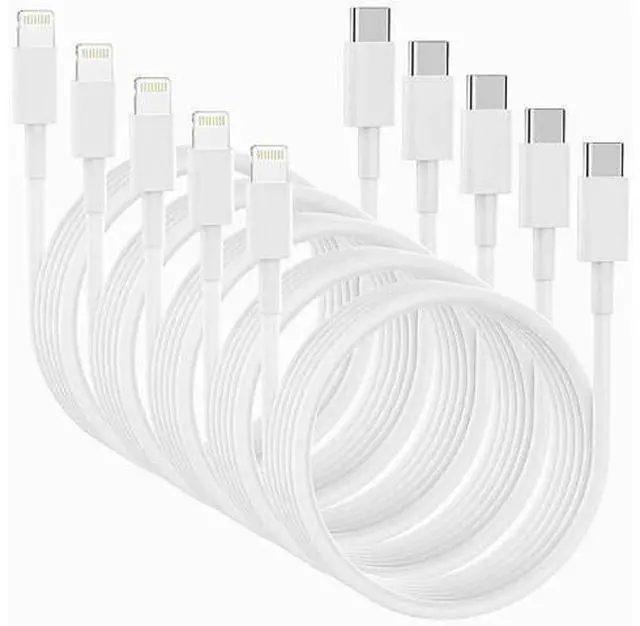 Main image of 5Pack MFi Certified USB C to Lightning Cable 6FT - Fast Charging for iPhone 14 to 8