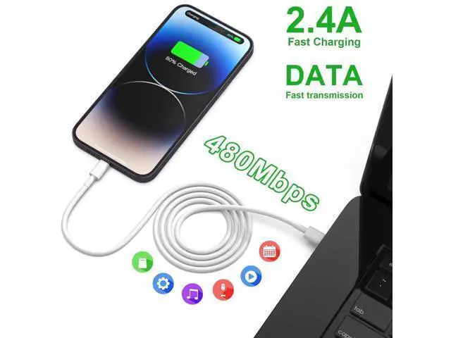 Alt view image 3 of 6 - 5Pack MFi Certified USB C to Lightning Cable 6FT - Fast Charging for iPhone 14 to 8