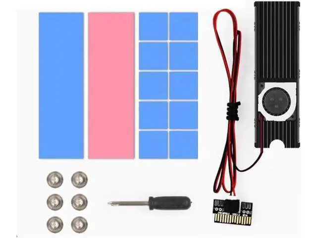 Alt view image 5 of 6 - Aluminum Cooling Heatsink for NGFF M.2 NVME Heat Sink 2280 SSD Metal Sheet Thermal Conductivity Silicon DIY Radiator Cooling Fan