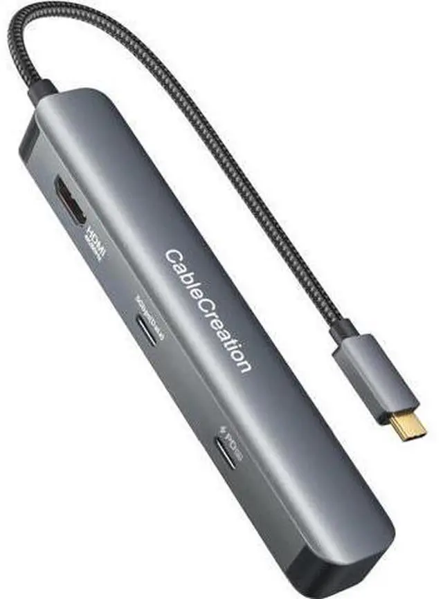 Main image of USB C Hub Multiport Adapter, CableCreation 7-in-1 USB-C Hub with 4K 60Hz HDMI, 100W PD, USB-C and 2 USB 3.0 5Gbps Data Ports, SD/TF Card Slots for Steam Deck, MacBook Pro/Air, iPad Pro, Pixelbook, XPS