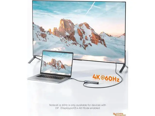 Alt view image 4 of 7 - USB C Hub Multiport Adapter, CableCreation 7-in-1 USB-C Hub with 4K 60Hz HDMI, 100W PD, USB-C and 2 USB 3.0 5Gbps Data Ports, SD/TF Card Slots for Steam Deck, MacBook Pro/Air, iPad Pro, Pixelbook, XPS