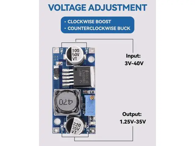 Alt view image 5 of 7 - 10 Pack LM2596 LM2596S Adjustable Voltage Regulator Step Down Variable Volt Regulator Input 3.0-40V Output 1.5-35V DC-DC Buck Converter Electronic Voltage Stabilizer Power Supply Module