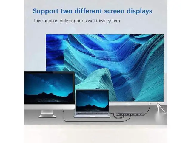 Alt view image 6 of 7 - USB C Hub HDMI Ethernet Adapter 11 in 1 USB Type-C Hub to HDMI 4K VGA, Suitable for Samsung Dex Station, Universal Laptop Dock Hub with 87W PD Compatible with MacBook Pro / 2018 2017 / iPad/Air