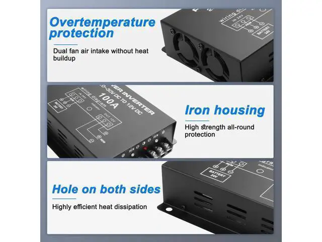 Alt view image 5 of 7 - DC 24V to 12V Step-Down Voltage Converter - 100A, 1200W DC Buck Module Adapter - Car Truck Vehicle Power Supply - 1 Pcs