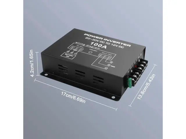 Alt view image 3 of 7 - DC 24V to 12V Step-Down Voltage Converter - 100A, 1200W DC Buck Module Adapter - Car Truck Vehicle Power Supply - 1 Pcs