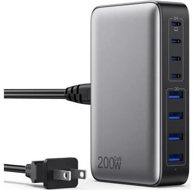 Main image of USB C Charger 200W USB C Charger Block Upgraded GaN III 8-Port Fast Charging Station Hub PD 65W Laptop Charger Adapter Compatible with MacBook Pro/Air Steam Deck iPhone 16/15/14 Galaxy S23/22 etc
