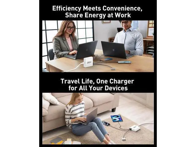 Alt view image 2 of 5 - 280W USB C Charger Block 8-Port USB C Charging Station GaN III PD 65W Laptop Charger Adapter Compatible with MacBookPro/Air iPad Portable Charging Station for iPhone Galaxy (White)