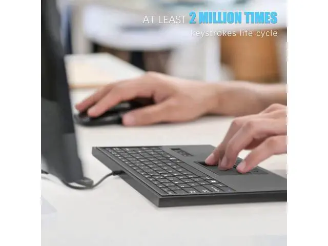 Alt view image 6 of 7 - Waterproof Industrial Machine Keyboard with USB Interface and Touchpad (84ks USB Black)