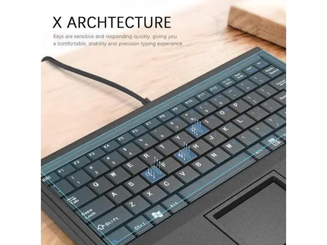 Alt view image 7 of 7 - Waterproof Industrial Machine Keyboard with USB Interface and Touchpad (84ks USB Black)