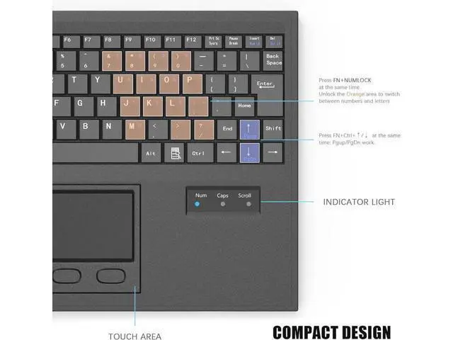 Alt view image 5 of 7 - Waterproof Industrial Machine Keyboard with USB Interface and Touchpad (84ks USB Black)