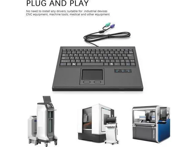 Alt view image 2 of 6 - Wired Machine Keyboard with Touchpad Portable Compact - PS/2 Interface