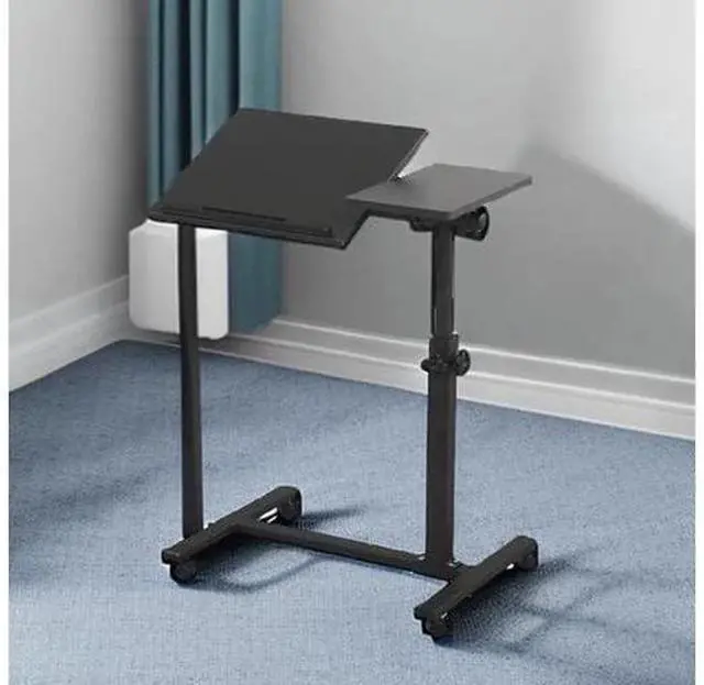 Main image of Overbed Bedside Desk Mobile Rolling Laptop Stand Tilting Overbed Table with Wheels Height Adjustable Tray Table for Laptop Bed Sofa Side Table (Black)