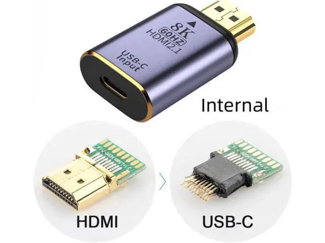 Alt view image 6 of 7 - USB-C Type C Female Source to HDMI Sink HDTV Adapter 8K@60hz 4K@120hz for Tablet & Phone & Laptop