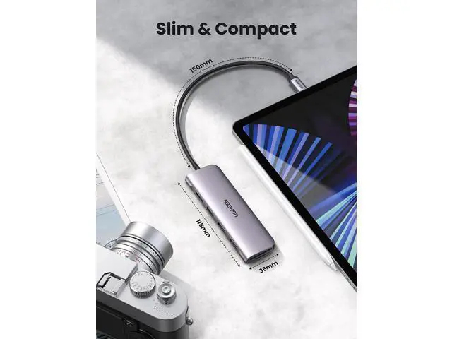 Alt view image 6 of 7 - USB C Hub 6 in 1 Dongle USB-C to HDMI Multiport Adapter with 4K HDMI Output 3 USB 3.0 Ports SD/TF Card Reader Compatible for MacBook Pro XPS More Type C Devices
