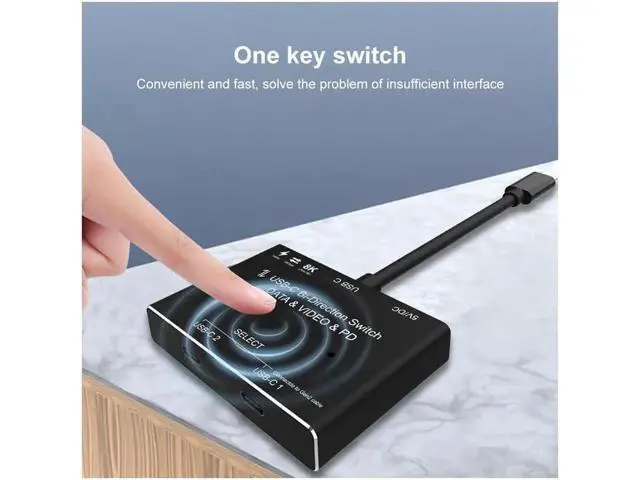 Alt view image 3 of 7 - 8K@60Hz USB-C Bi-Direction Switch Video DataTransmissions PD Charge1x2, 2x1 Switcher Splitter