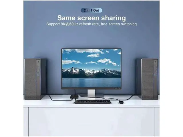 Alt view image 4 of 7 - 8K@60Hz USB-C Bi-Direction Switch Video DataTransmissions PD Charge1x2, 2x1 Switcher Splitter