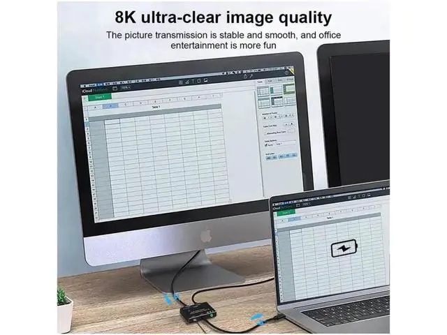 Alt view image 7 of 7 - 8K@60Hz USB-C Bi-Direction Switch Video DataTransmissions PD Charge1x2, 2x1 Switcher Splitter
