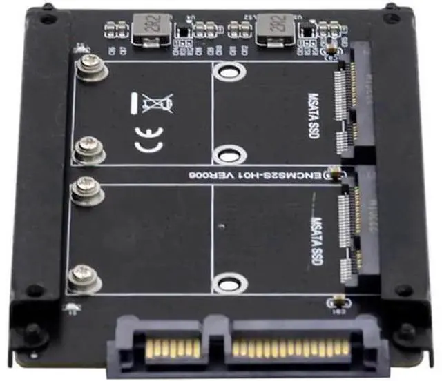 Main image of JBOD Raid0 Span Bridge to 2.5inch SATA Combo HDD Dual MSATA Mini-SATA SSD Card Disk Drive Enclosure