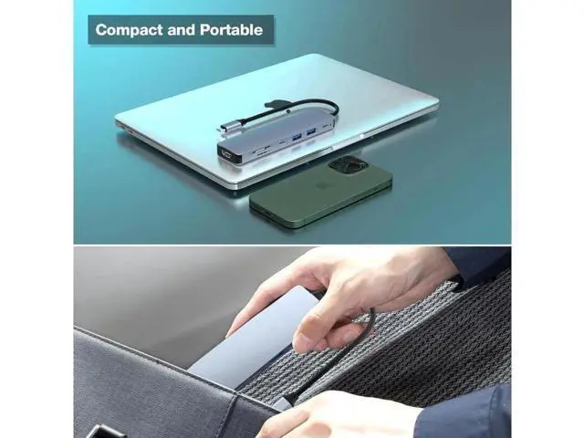 Alt view image 5 of 7 - USB C Hub, 7 in 1 USB C to HDMI Multiport Adapter, 4K HDMI, Power Delivery 100 W, 2*USB 3.0 Port, USB C , SD/TF Card Reader, USB C Dongle for MacBook Pro/Air, Laptop and USB C Devices
