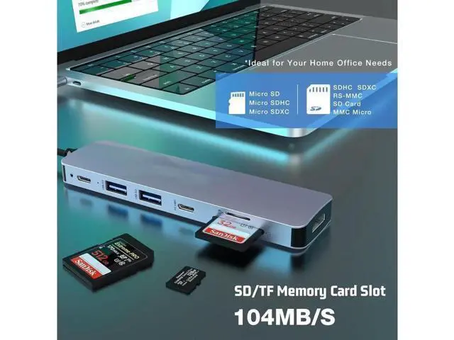 Alt view image 4 of 7 - USB C Hub, 7 in 1 USB C to HDMI Multiport Adapter, 4K HDMI, Power Delivery 100 W, 2*USB 3.0 Port, USB C , SD/TF Card Reader, USB C Dongle for MacBook Pro/Air, Laptop and USB C Devices