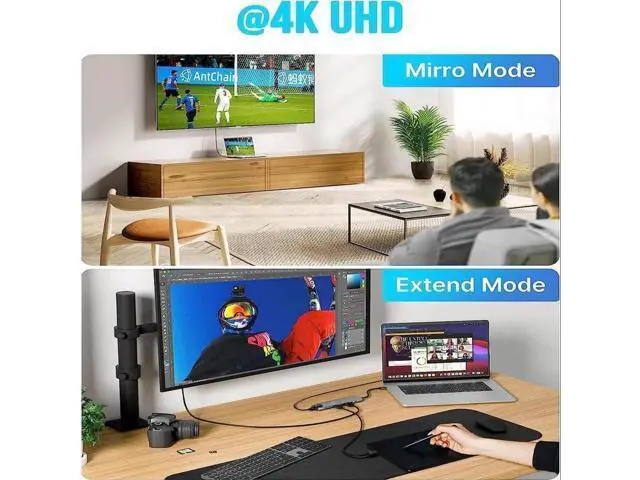 Alt view image 6 of 7 - USB Hub,USB C hub,USB hub with USB C Multiport Adapter, USB Splitter with 4K HDMI, 100W PD, USB 3.0, USB2.0, Ethernet, TF/SD Card Reader for MacBook Pro/PC/Laptop/Tablet Devices (Grey 8in1)