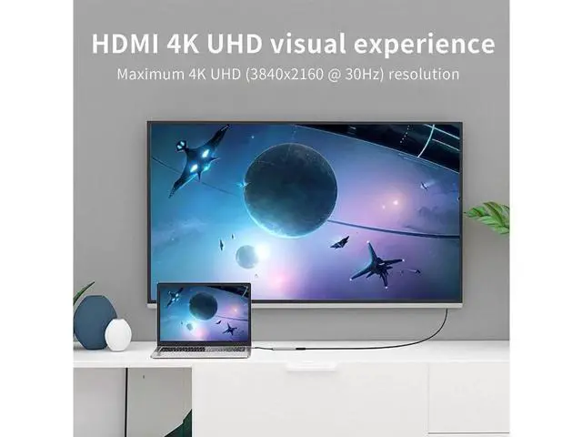 Alt view image 6 of 7 - USB C Adapter for MacBook Pro Adapter, MacBook Pro USB Adapter MacBook Pro HDMI Adapters with 2 USB 3.0, 4K@30Hz HDMI, TF/SD, USB-C Thunderbolt 3 87W