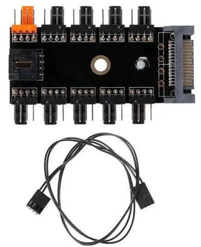 Main image of FOR PCB Adapter SATA 1 To 10 Way Splitter PWM Cooling Fan Hub 4-Pin 12V Power Socket PCB Adapter