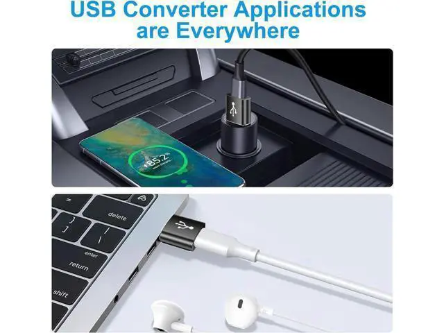 Alt view image 7 of 7 - USB A to USB C Adapter 20 Pack USB to USBC Adapter USBA to USBC Cable Converter for iPhone iPad MacBook Galaxy Black