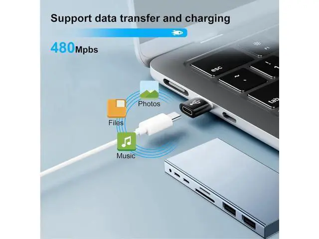 Alt view image 6 of 7 - USB A to USB C Adapter 20 Pack USB to USBC Adapter USBA to USBC Cable Converter for iPhone iPad MacBook Galaxy Black