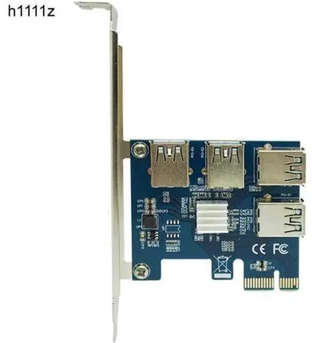 Main image of PCI-E 1X to 4 PCI-E 16X Slots Riser Card External Adapter PCI-E 1 to 4 Port Card Multiplier Riser Card for Bitcoin Miner Machine