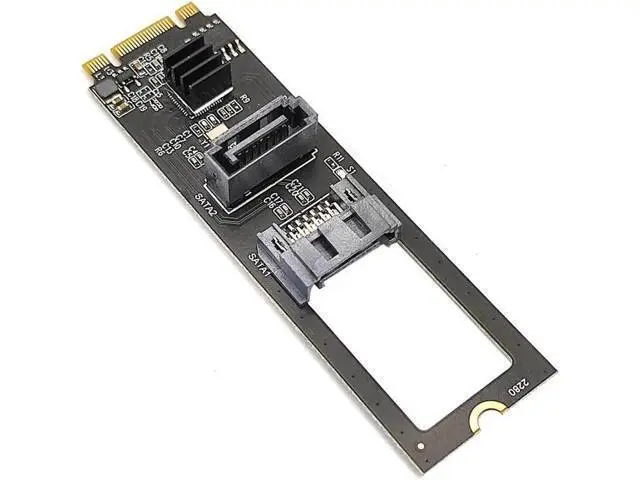 Alt view image 2 of 6 - M2 NGFF NVME to SATA 3.0 6G Expansion Card M.2 Key-M PCIE NVME to SATA Hard Disk Drive Converter Riser Card JMB582 PCIE 3.0 Chip
