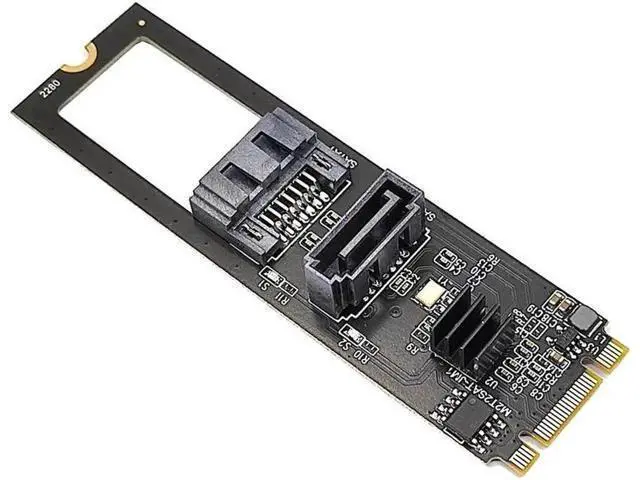 Alt view image 4 of 6 - M2 NGFF NVME to SATA 3.0 6G Expansion Card M.2 Key-M PCIE NVME to SATA Hard Disk Drive Converter Riser Card JMB582 PCIE 3.0 Chip