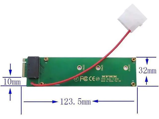 Alt view image 3 of 3 - NVMe M.2 to EDSFF E1.S SSD Converter Adapter Riser M2 Key NVME NGFF to EDSFF 1U Short SSD Adapter Convert Card 4Pin Power Supply