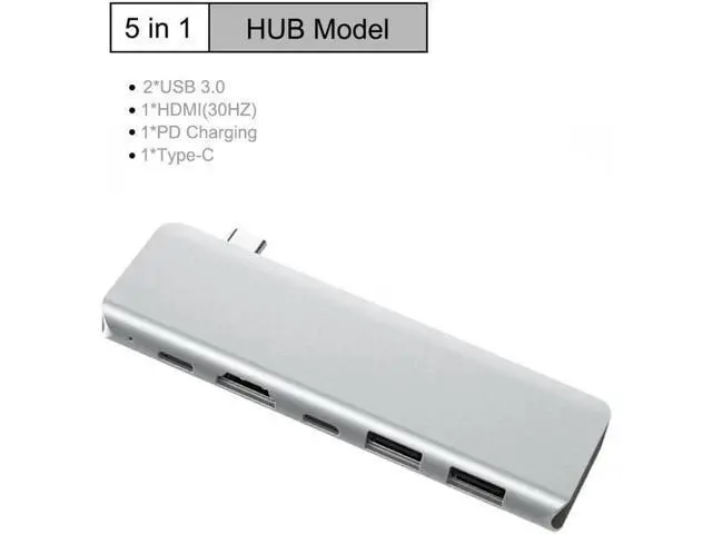 Alt view image 6 of 7 - 5Gbps High Speed Sync Data USB C Hub 5 In 1 Type-C To HDMI 4K USB 3.0 PD Charge Port Type C Multiport Adapter? Type-C Hub