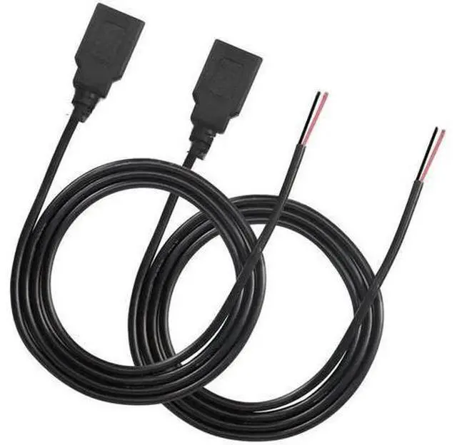 Main image of FOR 2pcs/lot USB Female Pigtail Cable Extension Power Cable 22AWG 5V 3A Socket to 2 Pin Bare Wire Open End Connector for DIY-2 Pcs