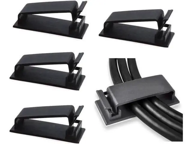 Main image of 50Pcs Self Adhesive Cable Management Clips Cable Organizers Wire Clips Cord Holder for TV PC Ethernet Cable under Desk Home Office Outdoor