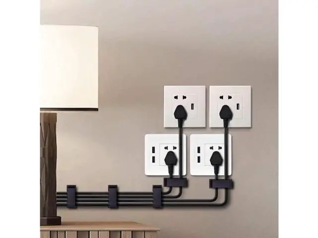 Alt view image 5 of 6 - 50Pcs Self Adhesive Cable Management Clips Cable Organizers Wire Clips Cord Holder for TV PC Ethernet Cable under Desk Home Office Outdoor