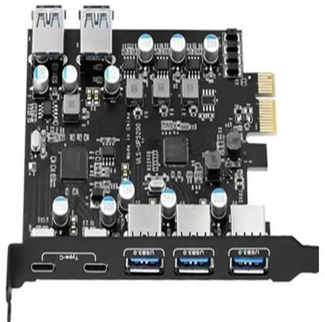 Main image of FOR 7-Port PCI-E to Type C (2), with 2 Rear USB 3.0 Ports PCI Express Card Desktop PC PCI-E to USB 3.0 Expansion Card