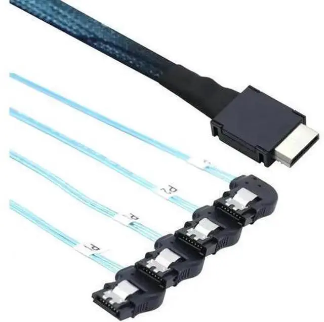 Main image of FOR Server Hard Drive Data Cable with PCI-Express SAS SFF-8611 4i to 4 Ports SATA 7P Right-Angle Con tor