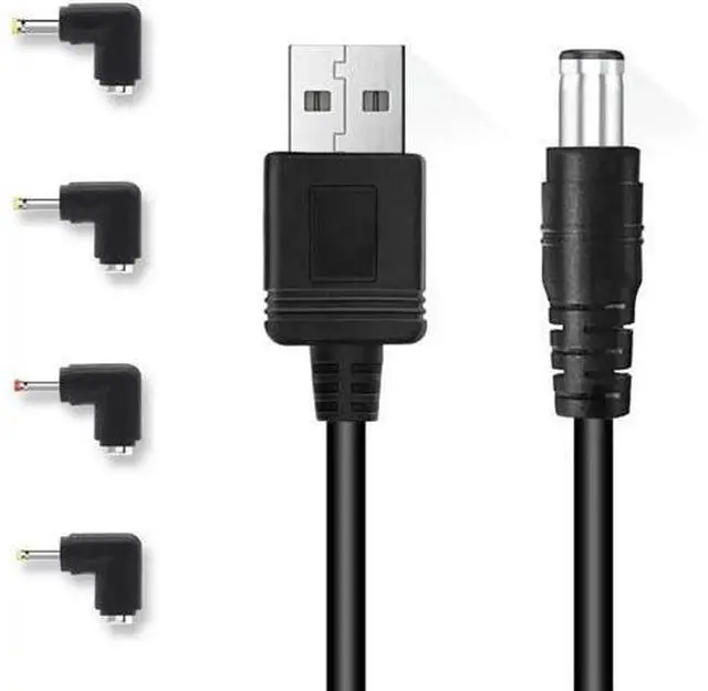 Main image of FOR USB to DC 5.5x2.1mm Barrel Jack Center Pin Positive Power Cable Cord with 4 connectors5.5x2.5, 4.0x1.7, 3.5x1.35, 2.5x0