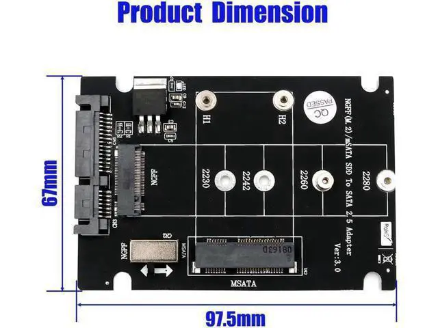 Alt view image 3 of 3 - H1111Z Add On Card SSD MSATA & M.2 SSD USB Adapter MSATA NGFF M.2 Adapter USB SATA Cable USB M.2 Card Adpater for PC Desktop