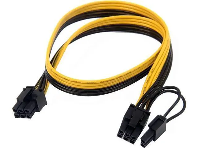 Alt view image 3 of 6 - 6PCS PCIe 6Pin to 6+2 Pin Power Supply Cable 8 Pin to 6 Pin PCI Express Graphics Card Power Cable GPU to GPU Male Port for Server 6Pin Converter Board BTC Miner (90cm,6PCS a Lot)