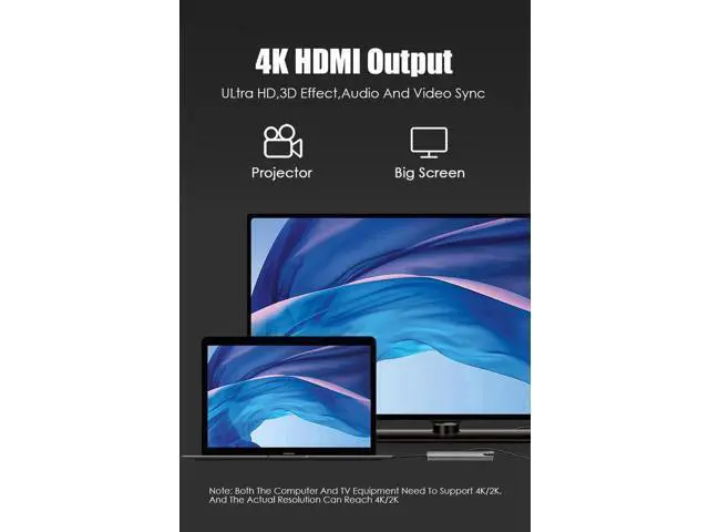 Alt view image 6 of 7 - USB C Hub, 8-in-1 USB C Adapter with 4K USB C to HDMI,Type-C Data Port, USB C Charging, USB3.0/USB2.0, SD/TF Card Reader, RJ45 Ethernet, USB C Dock Compatible Apple MacBook Pro 13/15