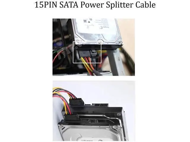 Alt view image 4 of 7 - 5pcs 4 Pin Molex to 2×15 Pin SATA Power Y-Cable Adapter for IDE 8 Inches