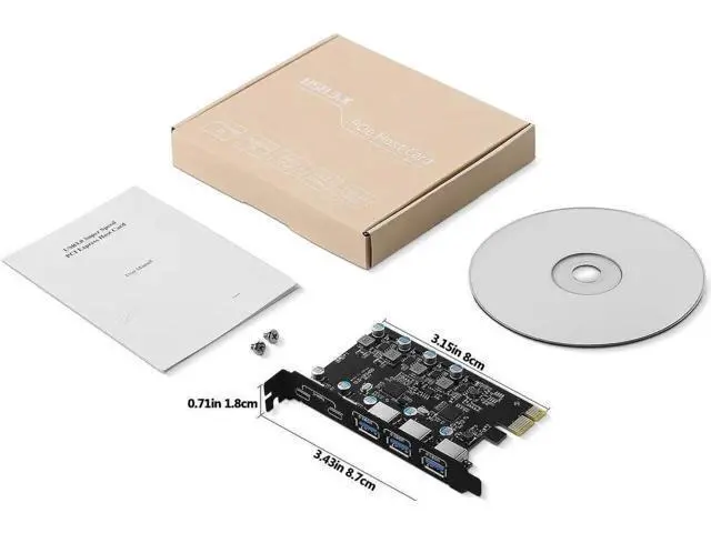 Alt view image 2 of 7 - PCIe to USB (2X USB C - 3X USB A) Expansion Card,PCI Express Internal USB3.0 Hub Converter for Desktop PCS Riser Card